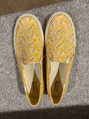Keds Yellow Floral Canvas Slip-On Sneakers